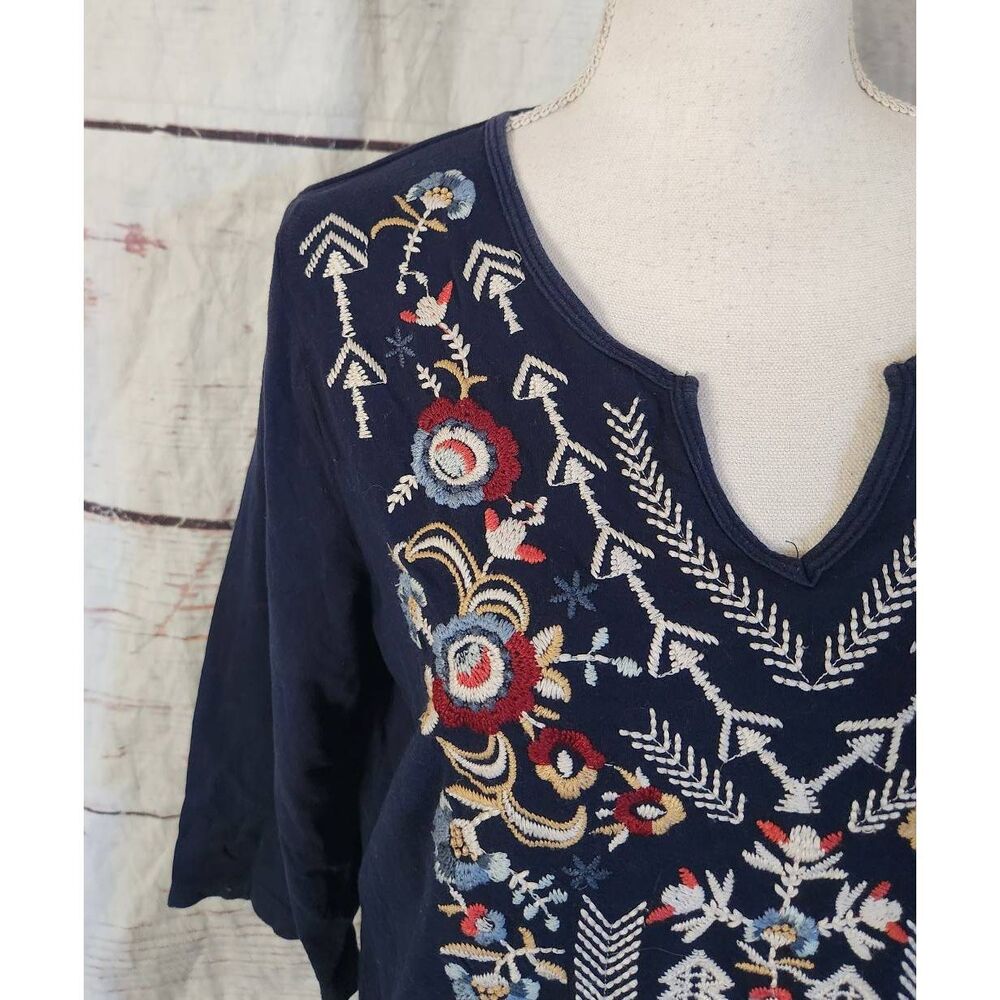Johnny Was Embroidered Half Sleeve Tunic Size Large - Picture 4 of 6